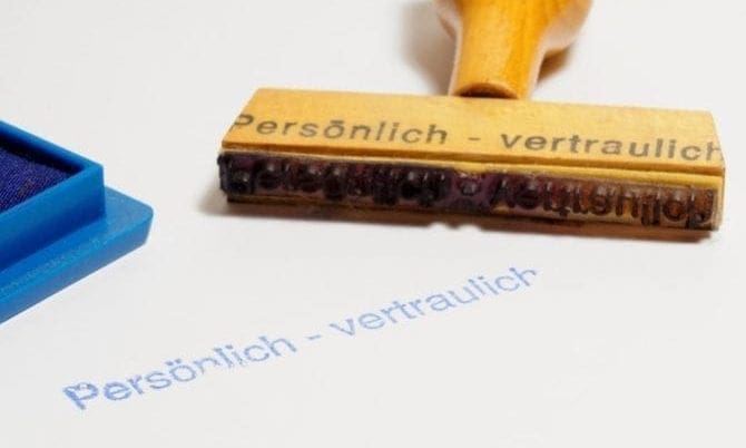 Stempel vertraulich - persönlich