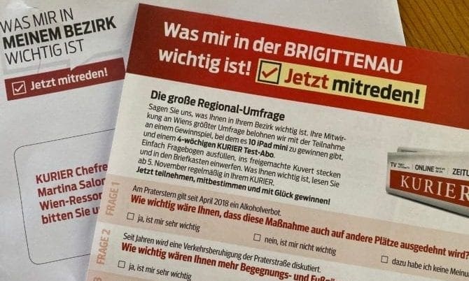 Fragebogen des Kurier