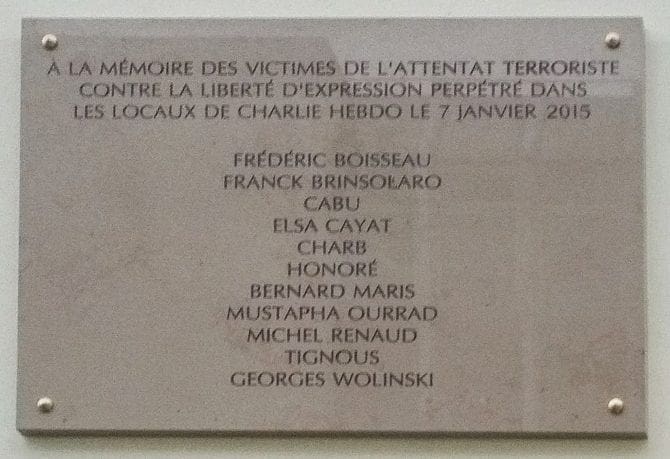 Gedenktafel Charlie Hebdo