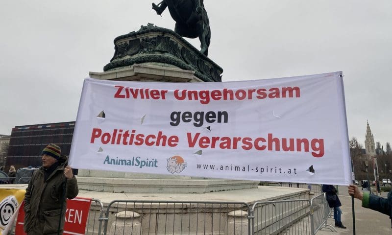 Plakat bei Demo