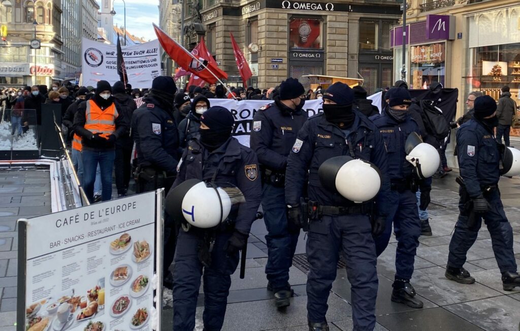 Linke Demonstranten Wien