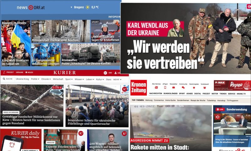 Titelseiten, ORF, Kronen Zeitung, Kurier, oe24