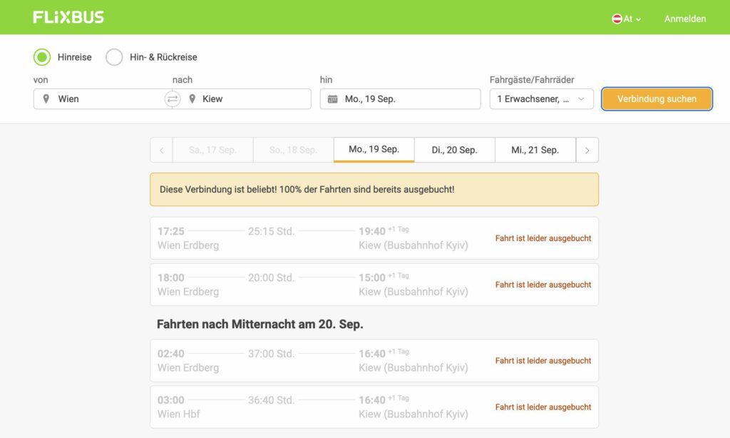 Screenshot / Flixbus-Homepage