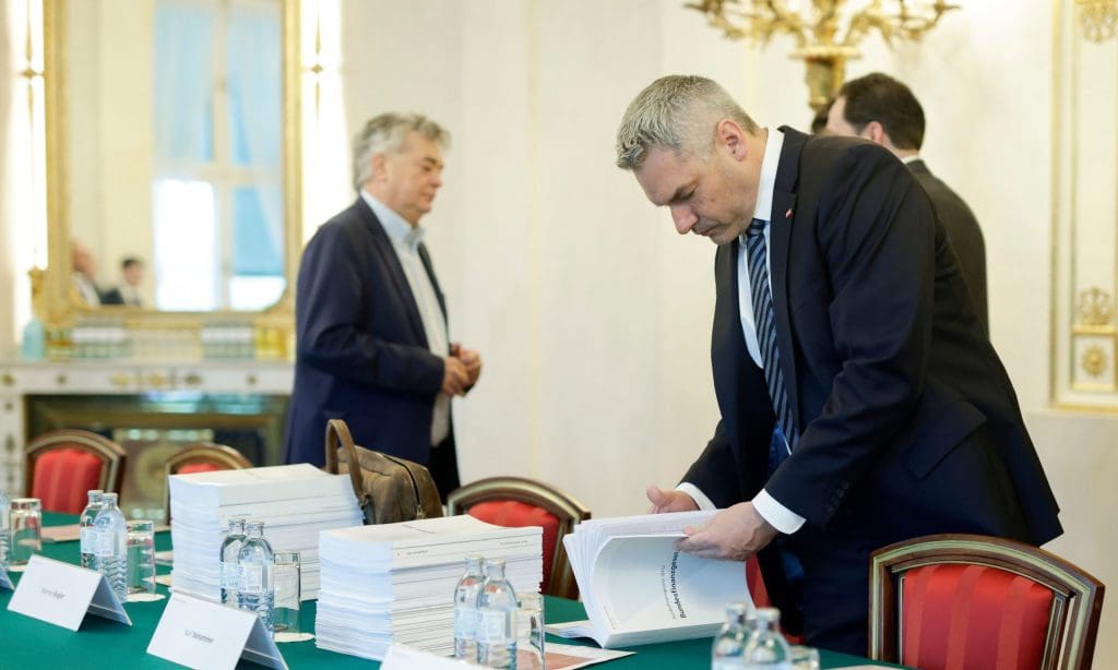 Werner Kogler und Karl Nehammer