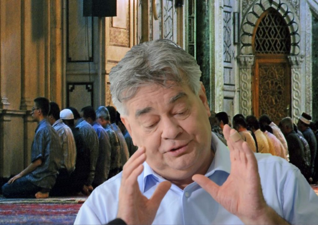 Werner Kogler und Moschee