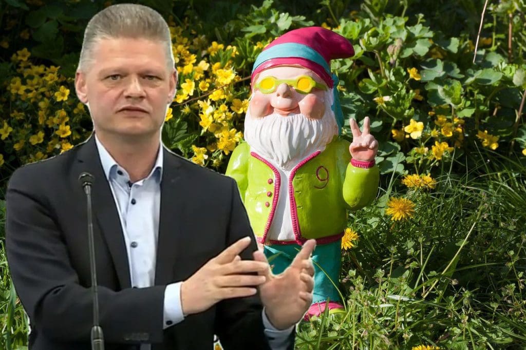 Andreas Hanger und Gartenzwerg